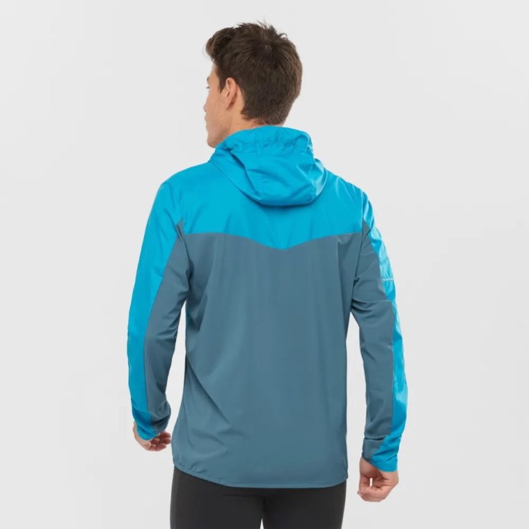 Turquoise Salomon Agile Men's Windbreaker | PH 89206X